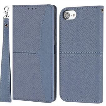 Auto-absorberende portemonnee met geweven textuur, polsband, lederen beschermhoes met Stand voor iPhone 7/8 4,7 inch / SE (2e generatie)