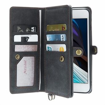 Stand 021-serie afneembare portemonnee magnetische absorptie PU lederen telefoonhouder hoes voor iPhone 6 4,7 inch / 7 4,7 inch / 8 4,7 inch / SE (2e generatie)