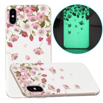 Anti-kras IMD Soft TPU Luxe Glow in The Darkness Noctiluncent Luminous Cover voor iPhone X / XS 5,8 inch