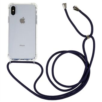 Voor iPhone X / XS Anti-drop TPU + acryl telefoonhoes Transparant hoesje met verstelbaar koord