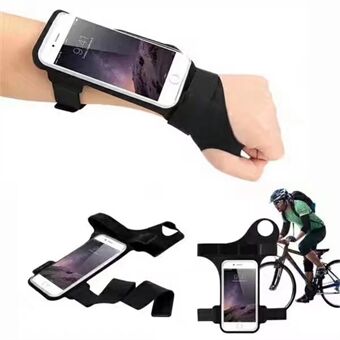 Universal 6 inch Smartphones Waterdichte Sport Nylon Armband Case met Vingergat voor Hardlopen, Fitness en Fietsen - Zwart