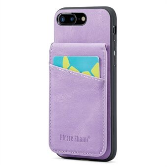 FIERRE SHANN Voor iPhone 7 Plus 5.5 inch / 8 Plus 5.5 inch Telefoon Case Kickstand PU Leer TPU Cover met Kaarthouder