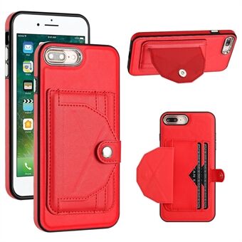 YB Leather Coating Series-4 voor iPhone 6 Plus / 6s Plus / 7 Plus / 8 Plus Telefoon Cover Standaard Kaartsleuven Leather Coated TPU Case
