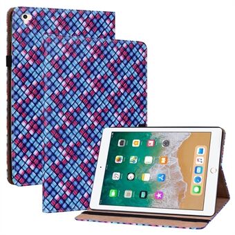 PU-leer + TPU dubbele bescherming geweven textuur Drop-Safe tablet beschermhoes voor Apple iPad 9,7-inch (2017) / (2018)