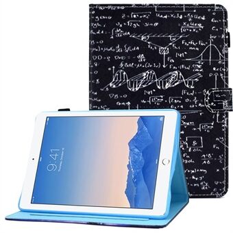 Voor iPad Air (2013) / Air 2 / iPad 9,7-inch (2017) / (2018) Gestikte lederen hoes Beschermende tablethoes Patroon bedrukt Magnetische sluiting Schokbestendige hoes met Stand / kaartsleuven