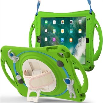 Voor iPad 9,7-inch (2017) / (2018) / iPad Pro 9,7-inch (2016) / iPad Air (2013) / Air 2 standaard tablethoes Astronaut PC+siliconen hoes met handriem / schouderriem