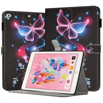 Voor iPad 9,7-inch (2017) / (2018) / iPad Air (2013) / Air 2 PU-lederen tablethoes Patroondruk Schokbestendige hoes met kaarthouder