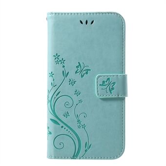 Imprint Butterfly Flower Stand Wallet Leather Case for iPhone XR 6.1 inch