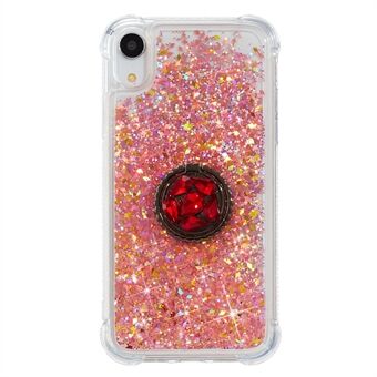 Glitter Powder Quicksand Rhinestone Decor Kickstand TPU Cover for iPhone XR 6.1 inch