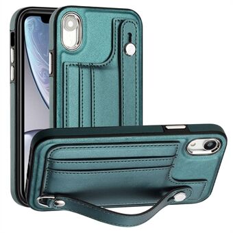 Voor iPhone XR 6,1 inch kaartsleuven anti-drop case, YB lederen coating Series-5 TPU telefoonhoes met standaard