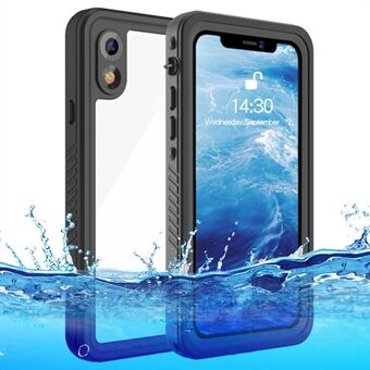 FS-serie voor iPhone XR Waterdichte telefoonhoes Schokbestendige onderwater IP68 transparante hoes met schermbeschermer