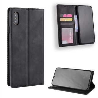Vintage Style Leather Wallet Cover voor iPhone XS Max 