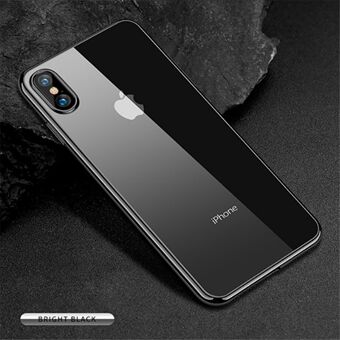 Doorzichtige gegalvaniseerde Edge, zachte telefoonhoes voor Apple iPhone XS Max 6.5 inch - zwart
