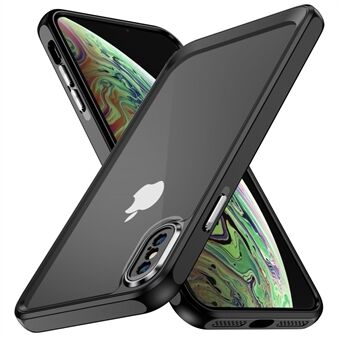 Voor iPhone XS Max helder acryl + TPU beschermhoes metalen cameraframe anti- Scratch telefoonhoes