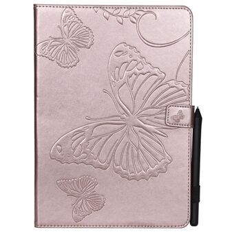 Opdruk Butterfly Flower Stand Wallet Leren Hoesje voor iPad Air 10.5 (2019) / Pro 10.5 (2017)