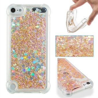 Dynamic Liquid Glitter Powder Heart Shaped Sequins TPU Shockproof Case voor iPod Touch (2019) / Touch 6/5