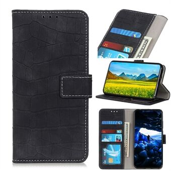 Crocodile Texture PU Leather Stand Wallet Phone Case voor Apple iPhone 11 6.1 inch (2019) - Zwart