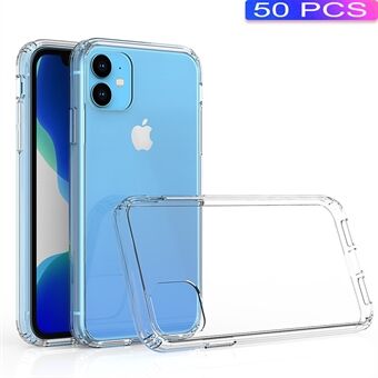 50 stuks / pak helder acryl + TPU Hybrid Back Cover voor iPhone 11 6.1 inch (2019) - Transparant