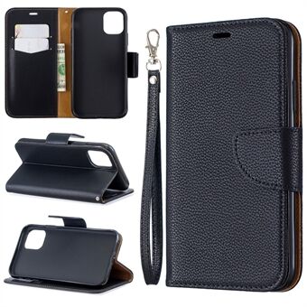 Litchi-textuur lederen portemonnee- Stand mobiele telefoonhoes voor iPhone 11 6.1 inch (2019)