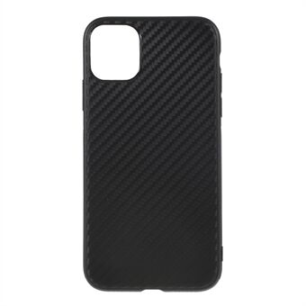 Carbon Fiber TPU Mobiele Telefoon Shell Cover voor iPhone 11 6.1 Inch (2019) - Zwart