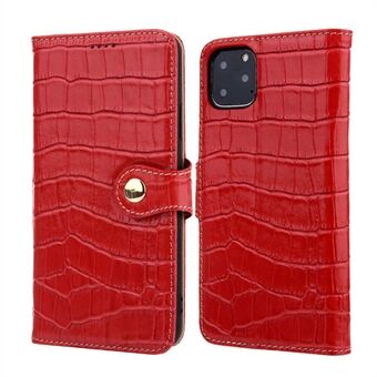Crocodile Texture Wallet Stand Genuine Leather Case for iPhone 11 6.1 inch