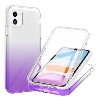 LA1 Series PC Bumper + TPU Back Panel + PET Film 3-in-1 Well-Protected Gradient Color Phone Shell Case for iPhone 11 6.1 inch
