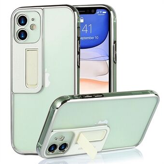 Kickstand helder gegalvaniseerde transparante TPU beschermende achterkant voor iPhone 11 6.1 inch