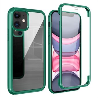 Voor iPhone 11 Clear Phone Case dubbelzijdig gehard glas + siliconen frame beschermhoes