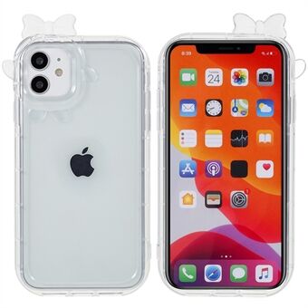 Voor iPhone 11 6.1 inch Monster Lens Frame Serie Straight Edge Transparante Telefoon Cover Anti-drop TPU Case: