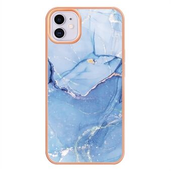 Voor iPhone 11 6.1 inch YB IMD Series-16 Style E Marble Pattern Case 2.0mm TPU Electroplated IMD Anti- Scratch Telefoon Cover Ondersteuning Draadloos opladen