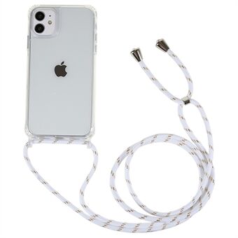 Voor iPhone 11 6,1 inch doorzichtig telefoonhoesje met verstelbaar koord Drop Proof TPU + acryl achterkant