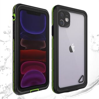 IP68 waterdichte schokbestendige hoes voor iPhone 11 TPU + pc + PET onderwater telefoonhoes voor duiken - zwart / groen