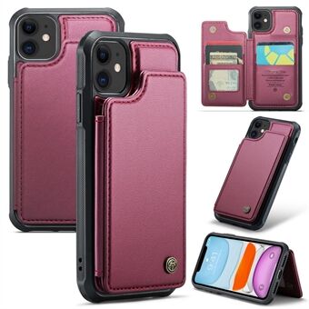 CASEME C22-serie RFID-blokkerende kaartsleuven Case voor iPhone 11, standaard PU-leer gecoate TPU-telefoonhoes