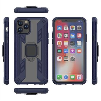 Warrior Style Rotating Ring Kickstand PC + TPU Hybrid Cover voor iPhone 11 Pro 5,8 inch (2019)