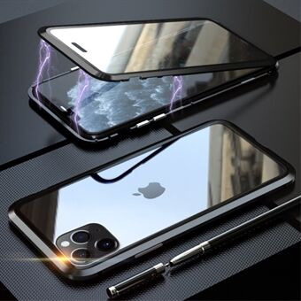 LUPHIE dubbelzijdige magnetische adsorptie metalen telefoonhoes voor iPhone 11 Pro 5,8 inch