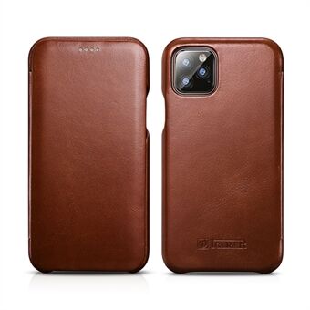 ICARER Genuine Leather Curved Screen Folio Flip Phone Case for iPhone 11 Pro 5.8-inch