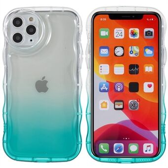Voor iPhone 11 Pro 5.8 inch Wave-vormige Edge Gradient Shell Glossy Soft TPU Anti-fall Mobiele Telefoon Case: