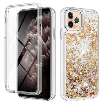 YB Quicksand Series-9 voor iPhone 11 Pro 5.8 inch Drijvende Glitter Pailletten Telefoon Case Afneembare PET Screen Protector TPU Cover