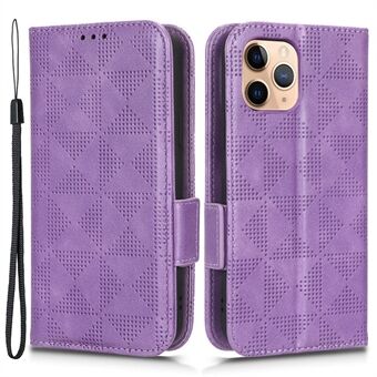 Voor iPhone 11 Pro 5.8 inch Flip Telefoon Case Stand Portemonnee Bedrukt Driehoek Patroon Stofdicht PU Lederen Cover met Riem: