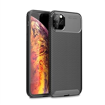 Carbon Fiber Texture Drop-proof TPU Cell Phone Cover for iPhone 11 Pro Max 6.5 inch (2019)