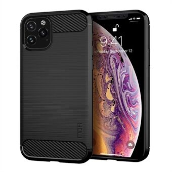 MOFI Carbon Fiber Texture Brushed TPU Soft Phone Back Case for iPhone 11 Pro Max 6.5 inch (2019)
