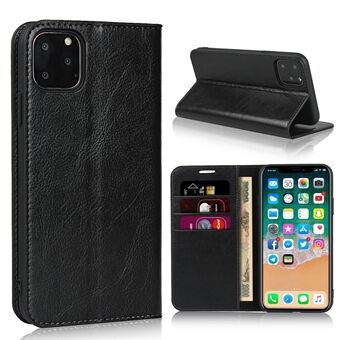 Crazy Horse Genuine Leather Case with Wallet Stand for iPhone 11 Pro Max 6.5 inch