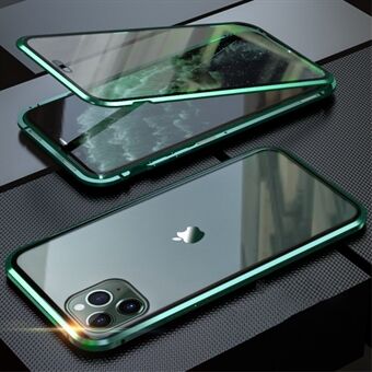 Volledig bedekt magnetisch metalen frame + telefoonhoes van gehard glas voor Apple iPhone 11 Pro Max 6.5 inch
