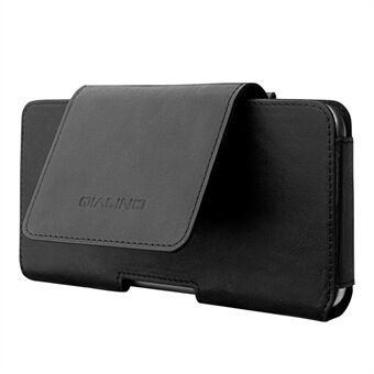 QIALINO Kwaliteit Koeienhuid Holster Case Heuptas voor iPhone 11 Pro Max 6.5 Inch - Zwart