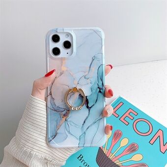 Marble Pattern IMD Anti-fall TPU Phone Cover with Ring Kickstand for iPhone 11 Pro Max 6.5 inch