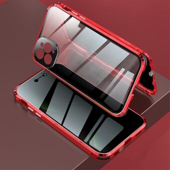 Metalen Frame + Dubbelzijdig Gehard Glas + Lens Cover Lock Installatie Anti-peep Case voor iPhone 11 Pro Max