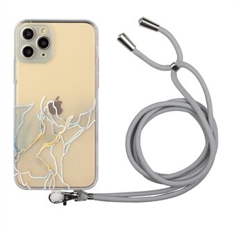 Marmerpatroon Flexibel TPU-hoesje met verstelbaar koord voor iPhone 11 Pro Max 6.5 inch
