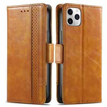 CASENEO 002 Series For iPhone 11 Pro Max 6.5 inch Business Style Splicing PU Leather + TPU Bumper Case Shell Flip Folio Wallet Cover with Viewing Stand