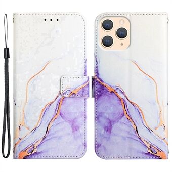 YB Pattern Printing Leather Series-5 for iPhone 11 Pro Max 6.5 inch Marble Pattern Leather Phone Cover Wallet Stand Folio Flip Case