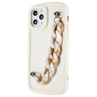 Voor iPhone 11 Pro Max 6,5 inch zachte TPU-telefoonhoes Matte anti-vingerafdrukhoes met armbandketting